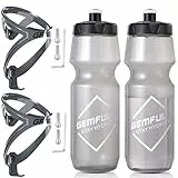 GEMFUL Flaschenhalter Fahrrad mit Trinkflasche 750ml Flasche BPA-frei für MTB Rennard Bike 4 Stück