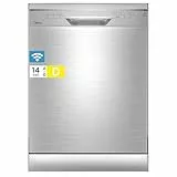 Midea Geschirrspüler 60cm Freistehend, SF 3.60N PRO Spülmaschine mit WLAN, 14 Maßgedecke, Geschirrspüler Unterbaufähig, 5 Programme, Höhenverstellbarer Oberkorb, 47 dB, Inox