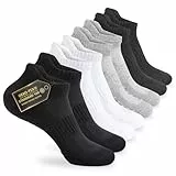 Mowenti Sneaker Socken Herren 43-46 Damen Sportsocken Tennissocken Wandersocken Laufsocken Frottee Running Socks 8 Paar Schwarz Weiß Dunkelgrau Hellgrau