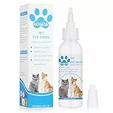Aomig Augentropfen für Hund Katze 50ML Augenpflege für Haustiere 100% Natürliche Augenspray Hunde & Katzen für Reinigung von Augenausfluss, Entfernung von Fremdkörpern, Tränenflecken und Entzündung(A)