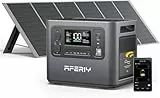 AFERIY Solar Generator 2400W mit 400W Solarmodule, 2048Wh Tragbare Powerstation, LiFePO4 Batterie, Schnellladung in 1,2 Std. Faltbar Solarpanel mit USB, IP65, für Outdoor Camping, Stromausfälle Neu