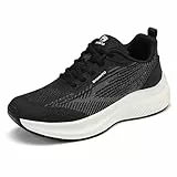 DANNTO Damen Laufschuhe Turnschuhe Atmungsaktiv Sportschuhe Leichte Sneaker für Outdoor Fitness Gym Schuhe(Schwarz,39)
