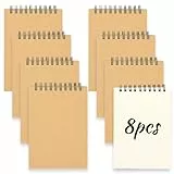 HAKACC Notizblock A6 dotted, 8 Stück Spiralblock klein, 80 Blatt pro Block, Punktpapier Journal Notizbuch abreißbar für Schule Büro Kinder Geschenk