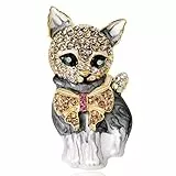 Carry stone Frauen Mädchen Kristall Katze Brosche Emaille Brosche Abzeichen für Party nützlich und praktisch