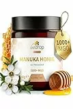 bedrop Manuka Honig mit MGO 1000+ 140g XXL Glas - 100% echter Premium Manukahonig aus Neuseeland mit zertifiziertem Methylglyoxal Gehalt (Analyse-Zertifikat)