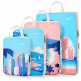 Gonex Compression Packing Cubes 4er Set, Gonex Kleidertaschen 4-teilig Verpackungswürfel, Kleidertaschen Set, Kofferorganizer Reise Würfel