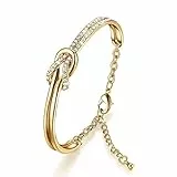 NINAMAID Damen-Armband mit Klare Swarovski Kristalle Element Vergoldet Armbander for Damen 7 Inches
