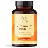 Vitamin D3 1000 I.E. | 400 vegetarische Tabletten | 1+ Jahr Vorrat | Vitamin D (Cholecalciferol) für Immunsystem, Knochen, Zähne & Muskeln | Hochdosiert & ohne Zusätze | Alpha Foods