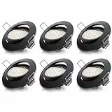 Brandson - 6x LED Deckenspot dimmbar Einbaustrahler schwenkbar - Ultra Flache Spots Einbauleuchte - Einbauspot Deckenstrahler - Abstrahlwinkel 120 Grad - 230V - schwarz