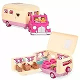 Li'l Woodzeez - Happy Camper - Spielset mit Tierfiguren - Spielzeugauto & Wohnmobil - Spielset für Kinder - Puppenhausmöbel - 3 Jahre +