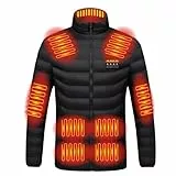 Battnot Beheizbare Jacke Damen Herren, Heizjacke mit 21 Heizzonen, Warme Pufferjacke, Beheizte Jacke Winterjacke Elektrische USB-Thermojacke Bequemer Wintermantel für Wandern Reisen Treking Fahrrad