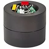Maul mauly®-Spender MAULpro Eco | Ø7,3x6cm | Klammernspender aus 85% recyceltem Kunststoff | Schreibtisch Organizer inkl. 12 Klammern | Moderner Büroklammernspender | Blauer Engel/uz30a | Schwarz