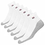 NAVYSPORT 6 Paar Sneaker Socken Herren Damen Sportsocken Kurze Baumwoll Socken Quarter Socken (Weiß, 6 Paar, EU 43-46)
