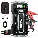 ACEZUK Starthilfe Powerbank 9000A, Leistungsstarker 12V Autobatterie Booster für PKW, SUV, Motorrad und Rasenmäher, Startet bis zu alle Benziner & 12.0L Diesel, LCD-Großdisplay, LED-Notlicht