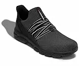 LARNMERN Arbeitsschuhe Herren Sicherheitsschuhe Slip On Sneaker Leichtgewichts Atmungsaktiv Bequeme Schuhe(42 Herren,Schwarz)