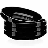LOVECASA Tafelservice porzellan, 4-teiliges Suppenteller Set, Tiefteller Set, Pastateller, Nudelteller, Salatteller, Stapelbares Geschirr Set für 4 Personen, 1020 ML, Schwarz