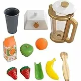 KidKraft Goldenes Smoothie Spielset aus Holz für Kinderküche mit Mixer und Obst, Spielküche Zubehör, Spielzeug für Kinder ab 3 Jahre, 53537