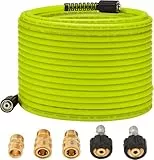 M MINGLE Hochdruckreiniger Schlauch 15m (50 FT) x 1/4 Zoll, Ersatzschlauch mit M22-14mm Gewinde und Schnellkupplungs-Set, 248 bar (3600 PSI)