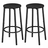 HOOBRO Barhocker 2er-Set, Barstuhl Industrieller Barstuhl, Stabiles Metallgestell, Verstellbare Füße, für Restaurant, Küche, Bar, Schwarz EBK03BY01N1