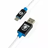 Numskull Offizielle Call of Duty Warzone Micro USB Kabel Fließen Blauer LED Kabel 1,5m - Schnell-Ladekabel - Kompatibel mit PS4-Controller, Samsung, HTC