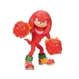 Sonic The Hedgehog Sonic 3 Movie Fire Fist Knuckles Spielzeugfigur von Jakks Pacific, 13 cm groß, hochbeweglich für Jungen/Mädchen, offiziell Lizenziertes Sonic 3 Movie, empfohlen ab 3 Jahren