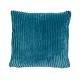 Gözze - Kuschelweicher Kissenbezug in Cord Optik, 2er Set, 50 x 50 cm - Petrol