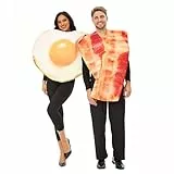 Funnlot Partnerkostüme Erwachsene,Partner Kostüm Halloween Erwachsene Bacon und Ei Kostüme Faschingskostüme Paare für Karneval Fasching Cosplay