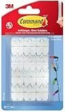 Command Clips für Weihnachtsdeko und Lichterketten, 20 Minihaken und 24 Kleinen Klebestreifen - Dekorieren für Weihnachten ohne Löcher und Bohren