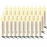 Koopower 30er LED Kerzen (Timer, Dim+-. 4 Programm), IP64 Wasserdichte Kerzenlichter Flammenlose Weihnachtskerzen für Weihnachtsbaum, Hochzeit, Geburtstags, Party-Warmes Weiß