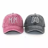 Damen Baseball Cap Mama Vintage Distressed Washed Cotton Adjustable Dad Hat Outdoor, Papa und Mutter