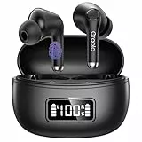 oraolo BUGANI Bluetooth Kopfhörer, Bluetooth 5.4 Kopfhörer für iOS & Android 40 Stunden Wiedergabe Stereo Hi-Fi Kabellose Kopfhörer In Ear Driver 12mm LED Display Touch Control IPX6 Wasserdicht
