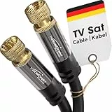 KabelDirekt – SAT Kabel, Koaxialkabel – Internet, Satellitenkabel – TV Kabel/Fernsehkabel mit F-Stecker, Metallstecker – Entwickelt in Deutschland – 2m (Radio, DVB-T2, DVB-C, DVB-S2 – schwarz)