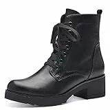 MARCO TOZZI Damen Stiefeletten zum Schnüren mit Blockabsatz mit Reißverschluss, Schwarz (Black), 41 EU