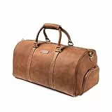 DRAKENSBERG Weekender 'Finn' (54cm) Leder Reisetasche mit Schuhfach, Damen, Herren, ideale Sporttasche | 40L, Cognac-Braun, DR00320