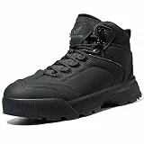 Wondamo Herren Wasserdicht Schneestiefel Isolierte Zehenkappe Kaltes Wetter Schuhe Rutschfest Leicht Winterstiefel, Schwarz, 44.5 EU