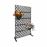 Relaxdays Sichtschutz, Rautenmotiv Diamond, Garten, Balkon & Pool, Outdoor Paravant, HxB: 183 x 110 cm, Metall, schwarz