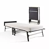 JAY-BE RM80 Zustellbett mit Memory-Matratze auf Rollen, Einzelbett, Schwarz