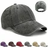 CWENDANER Unisex Baseballkappe, Baseball Cap Damen Herren 100% Baumwolle, Vintage Basecap Kappe, Verstellbar Schildmütze Für Sport Reisen Drauße, Einfarbig, Einheitsgröße Baseballmütz