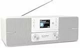 TechniSat Digitradio 371 CD BT - Stereo Digitalradio (DAB+, UKW, CD-Player, Bluetooth, Farbdisplay, USB, AUX, Kopfhöreranschluss, Kompaktanlage, Wecker, 10 Watt, Fernbedienung) weiß
