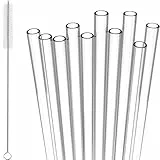 Trinkhalme aus Kunststoff, wiederverwendbar, mit Bürste, 19 mm x 7 mm, perfekt für Cocktails, Milch, Saft, Tee (Trinkhalme), 20 Stück