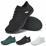 Wizshoe Barfußschuhe Herren Barfuss Schuhe Damen Traillaufschuhe Minimalistisch Sneaker Leicht Breite Turnschuhe Fitnessschuhe Hallenschuhe Walkingschuhe Barefoot Shoes Atmungsaktiv Schwarz 43 EU