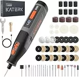 Katerk Akku-Multifunktionswerkzeug, Rotationswerkzeug-Set mit 70 Zubehörteilen, 6 Geschwindigkeiten, 28000 U/min, Multifunktionswerkzeuge Gravierstift für feine Arbeiten, Schneiden, Schleifen