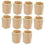 STOBOK 10 Stück Stifthalter Aus Kiefernholz, Pine Stifthalter Stift Organizer, Mini Schreibtisch Organizer, Holz Geometrischer Für Büromaterial
