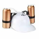 Relaxdays Party Trinkhelm, Helm mit Schlauch, für 2 Dosen Bier, Spaßartikel Fasching u. Fußball, Bierhelm, weiß
