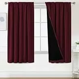 BellaHills 100% Verdunklungsvorhänge mit Kräuselband Gardinen 2er Set H175 x B140 cm, Blickdicht Vorhang Thermovorhang Hitzeschutz, Blackout Curtain für Schlafzimmer Wohnzimmer, Burgundisch