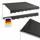 STEELSØN Gelenkarmmarkise Kestria 300x250 cm Markise Sonnenmarkise Sonnenschutz Gelenkmarkise aus Aluminium/Polyester wetterfest Blickdicht anthrazit