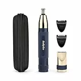 BaByliss Super-X Metal Series Nasentrimmer, Ohr-Augenbrauen-Haarschneider für Männer, Grooming Kit, Geschenke für Männer (Gold/Blau)