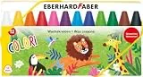 Eberhard Faber 524010 - Wachsmalkreide Colori, 12 wasserfeste Wachsmalstifte im Kartonetui