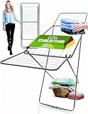 STAHLMANN ® Wäscheständer Silber [18 m Trockenfläche] - Wäscheständer platzsparend mit rutschfesten Füßen - Klappbarer Flügelwäscheständer - Wäschetrockner