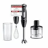 Braun Stabmixer MultiQuick 5 Pro MQ55236M - Elektrischer Stabmixer mit 25 Geschwindigkeiten, EasyClick Plus System für Zubehör, 3-teiliges Zubehör-Set, 1000 Watt, Schwarz